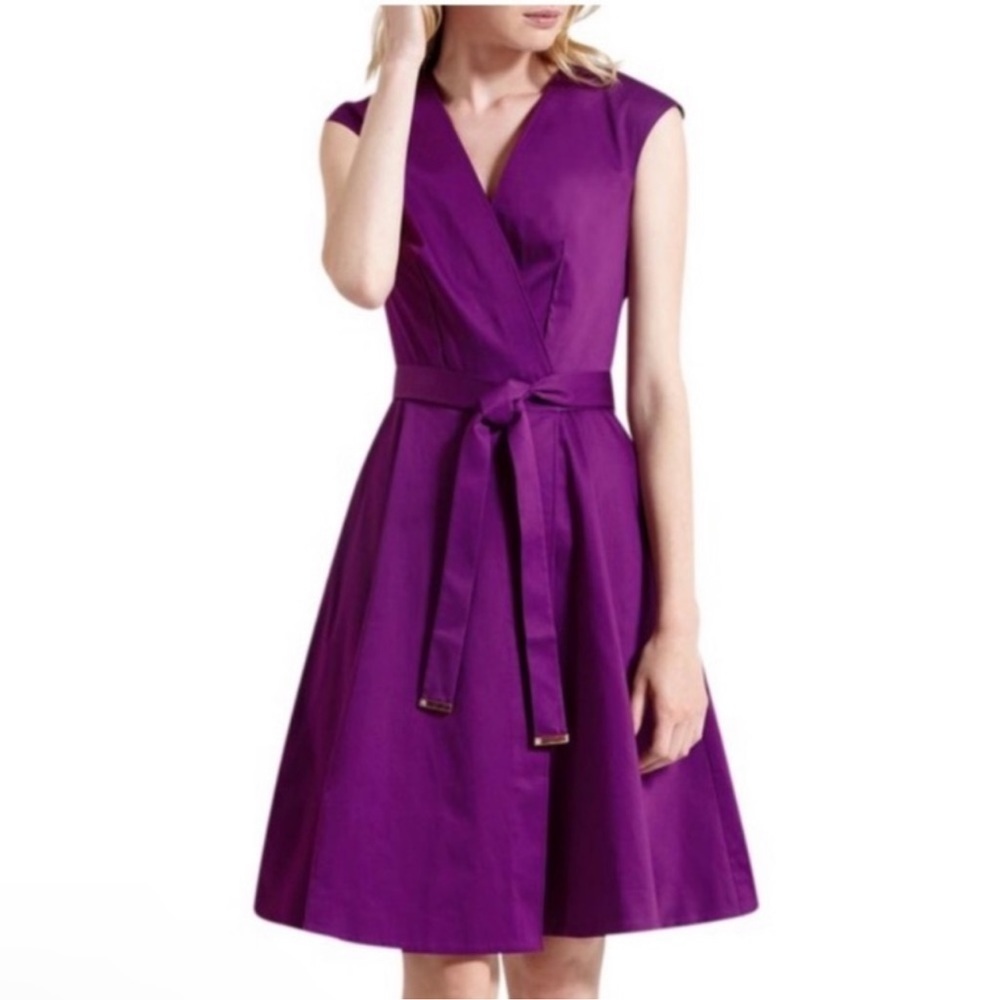 Ted Baker Sigorni Fuchsia Purple True Wrap Floral Lined Dress size 1/XS